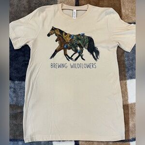 Horses and Flowers Graphic T-Shirt